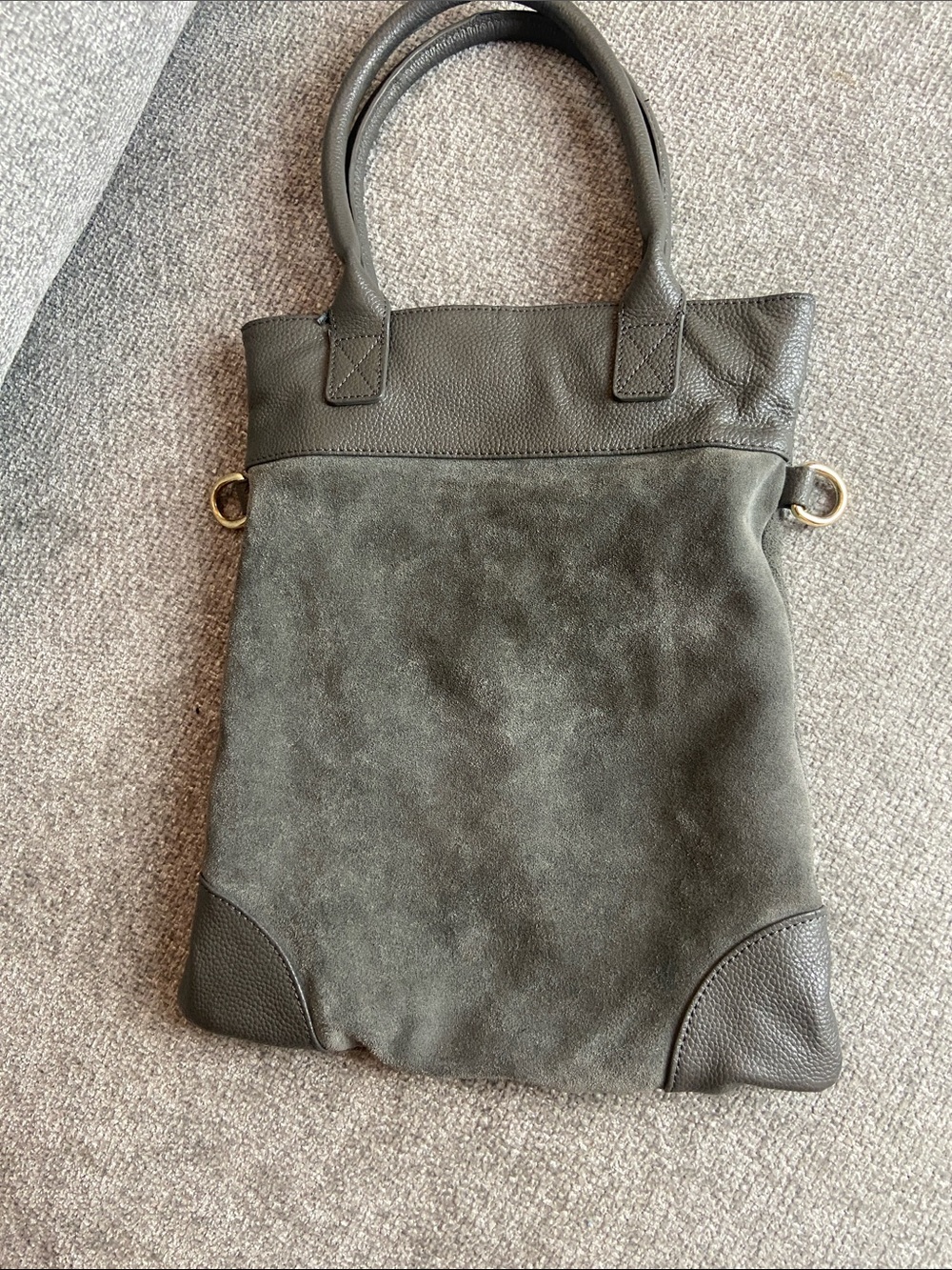 Erica Anenberg Gray Suede Shoulder Bag